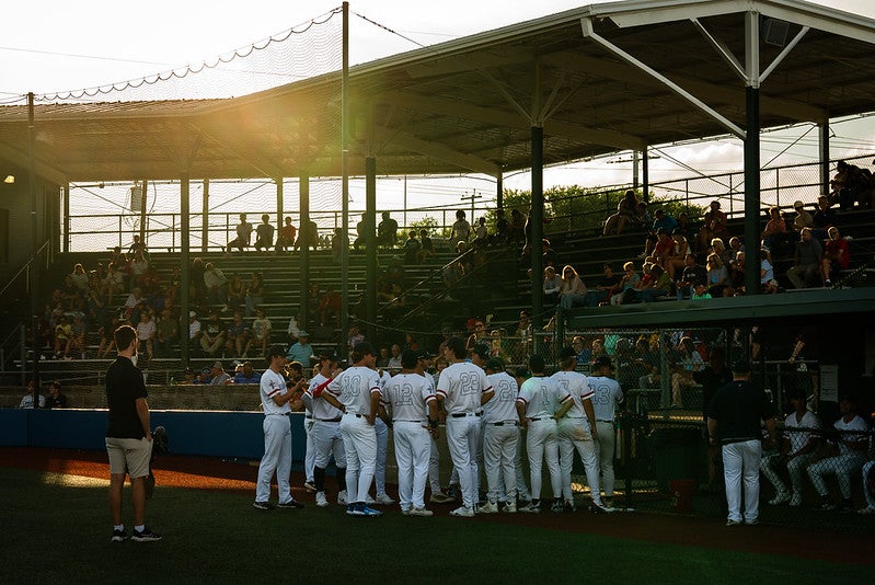 The Bryan Yard Dogs take the field for their opening day game at Travis Major Field