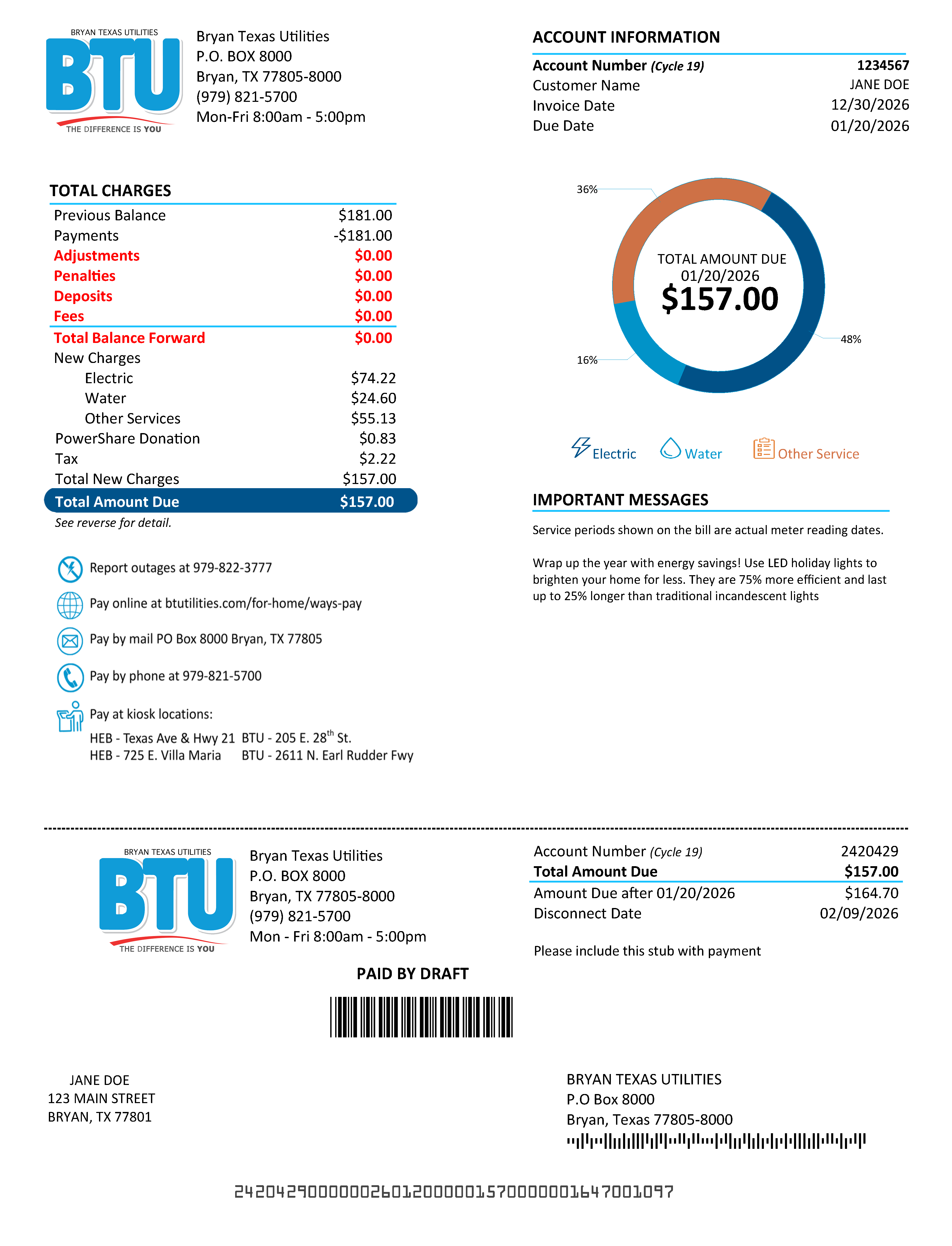 Understanding Your Bill (New) | Bryan Texas Utilities
