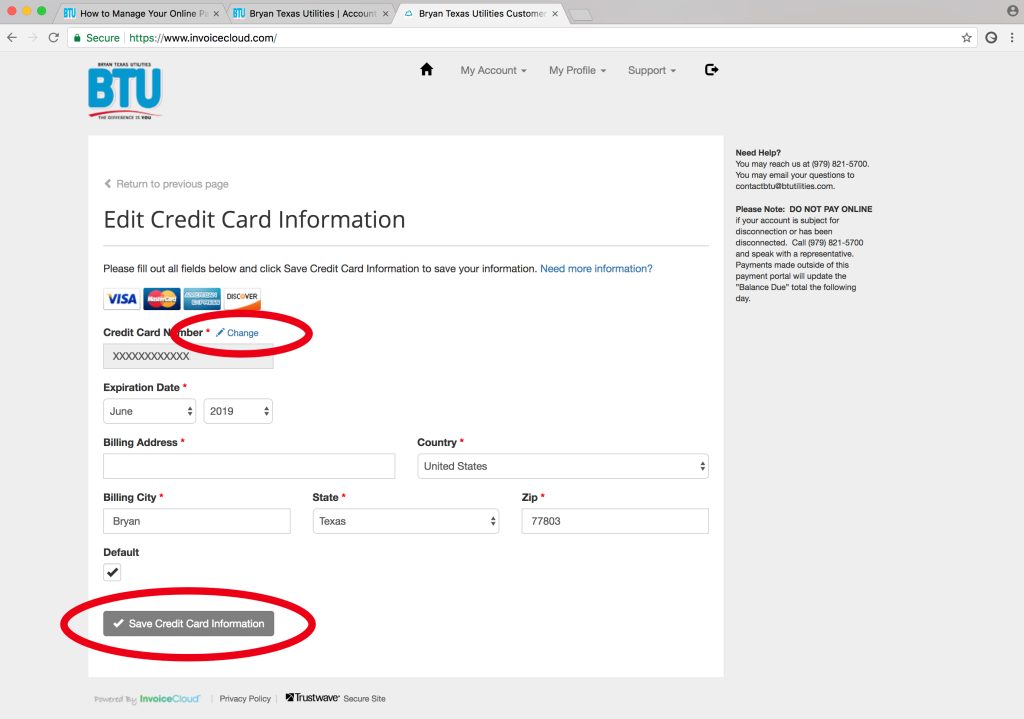 update payment method step 3